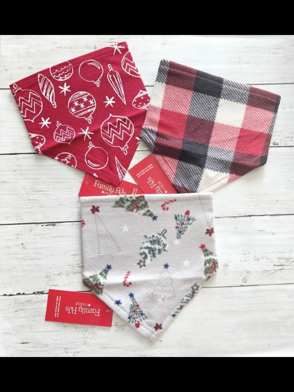 3PC Holiday Pet Bandanas NWT Size S/M